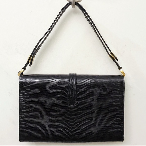 Mark Cross Lizard Leather Jumbo Flap Shoulder Bag - Picture 5 of 11